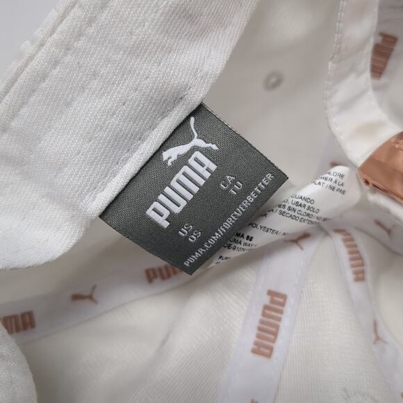 PUMA Slideback Baseball Cap White One Size Adjustable 6 Panel Polyester - Picture 9 of 10